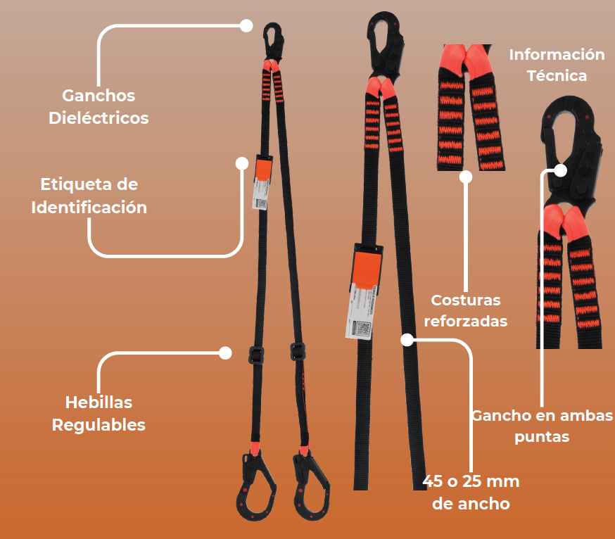 ESLINGA DIELÉCTRICA DE POSICIONAMIENTO REGULABLE EN Y 2