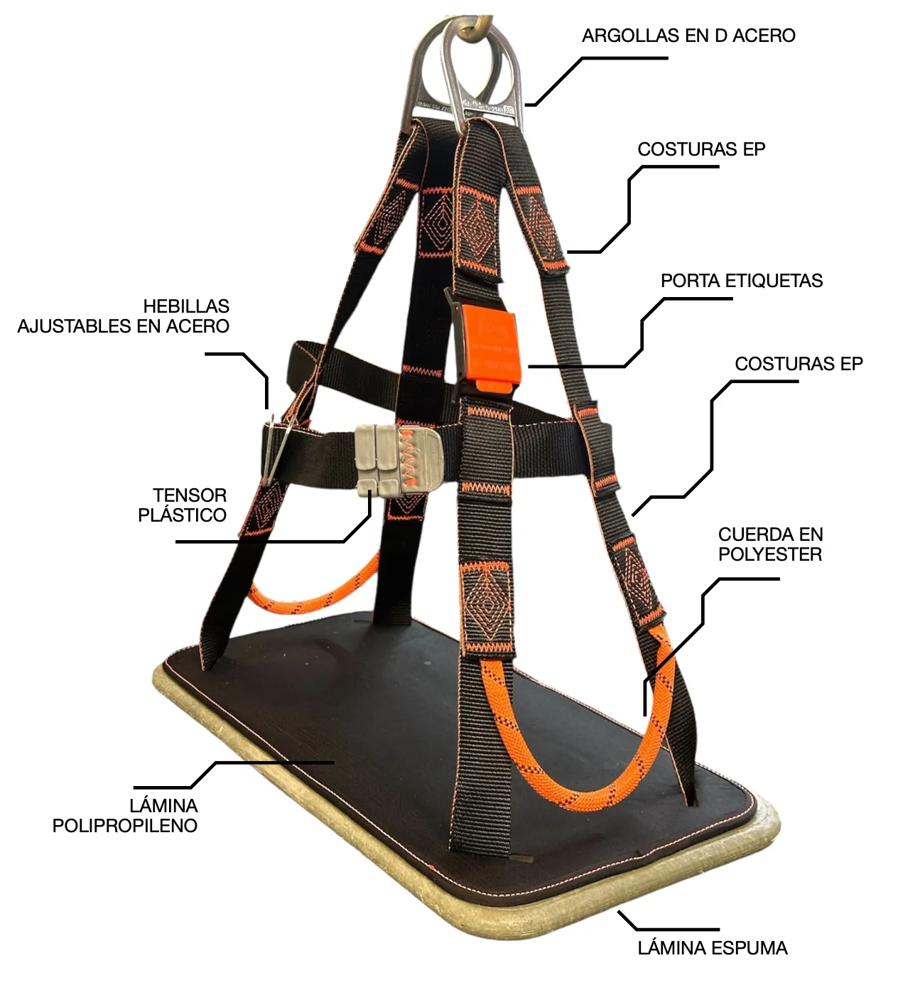 SILLA DE SUSPENSION EN polyester y plastico